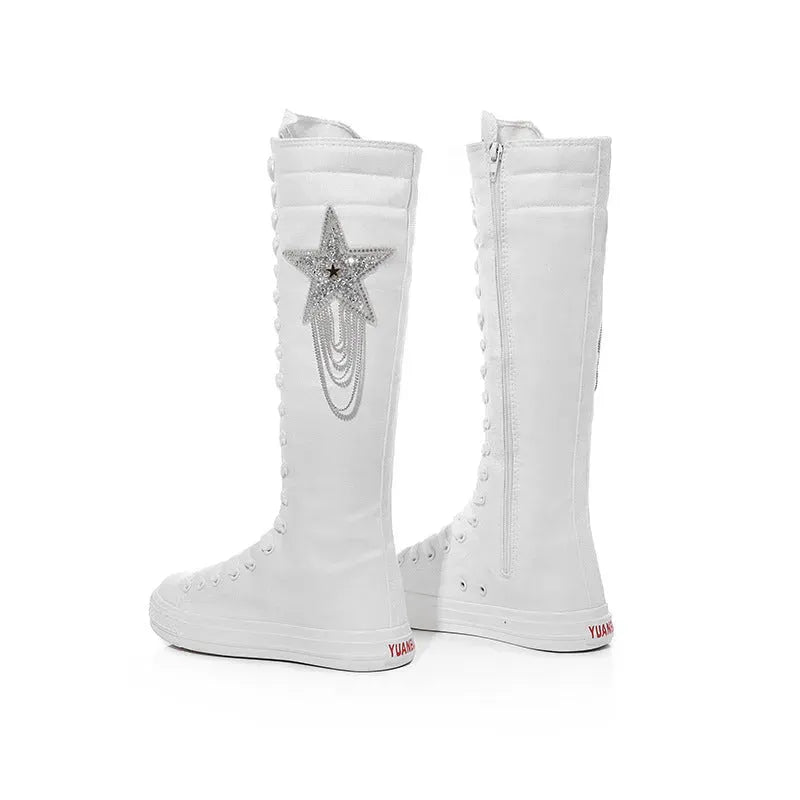 Five Pointed Star Canvas Boots - Bellarte Enchanté Five Pointed Star Canvas Boots